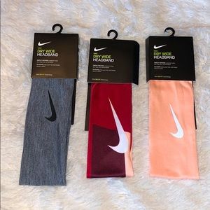 Trio of NIKE DRY WIDE HEADBANDS